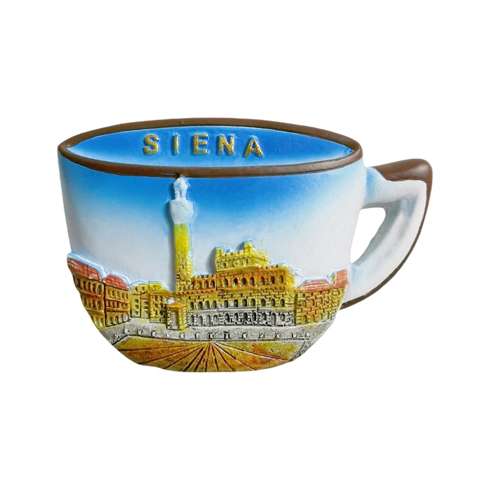 siena italy fridge magnet – cup shaped piazza del campo souvenir for italian travel decor & unique kitchen display