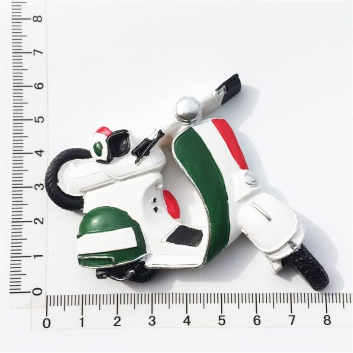 italy scooter fridge magnet – italian flag colors motorcycle design for retro travel souvenir & fridge decor