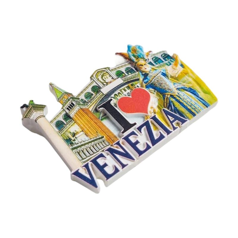 venice italy fridge magnet – i ❤️ venezia masked carnival & landmark gift for italy lovers