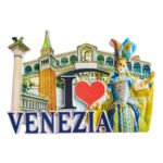 venice italy fridge magnet – i ❤️ venezia masked carnival & landmark gift for italy lovers