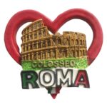 rome colosseum italy fridge magnet – heart shaped roma souvenir for tourist gift & kitchen decoration