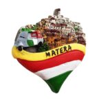 matera italy fridge magnet – stone town scene with italian flag scooter – southern hilltop city travel keepsake & kitchen memo decor