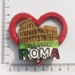 rome colosseum italy fridge magnet – heart shaped roma souvenir for tourist gift & kitchen decoration