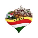 matera italy fridge magnet – stone town scene with italian flag scooter – southern hilltop city travel keepsake & kitchen memo decor