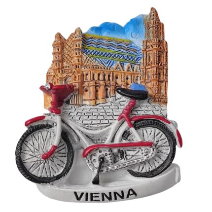 vienna austria fridge magnet with bicycle urban charm travel keepsake & office memo decor