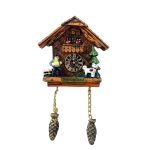 swiss chalet magnet – slanted cuckoo clock style souvenir from switzerland with farmer and dog decor