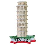 pisa italy fridge magnet leaning tower icon with flag colors fun travel gift & cultural keepsake