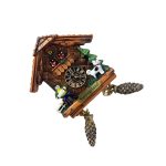 swiss chalet magnet – slanted cuckoo clock style souvenir from switzerland with farmer and dog decor