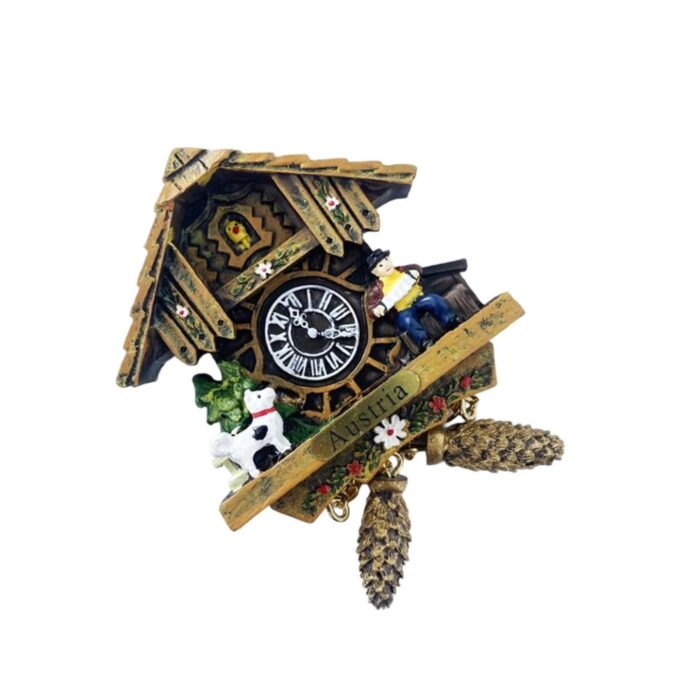 austria cuckoo clock style fridge magnet traditional alpine souvenir & rustic kitchen gift