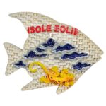 isole eolie italy fridge magnet fish shape island map souvenir for beach lovers & coastal decor