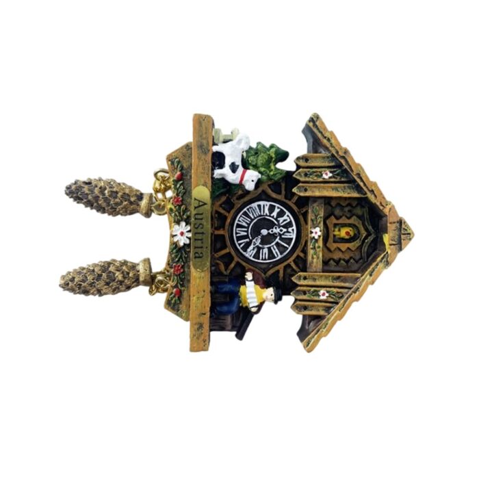 austria cuckoo clock style fridge magnet traditional alpine souvenir & rustic kitchen gift