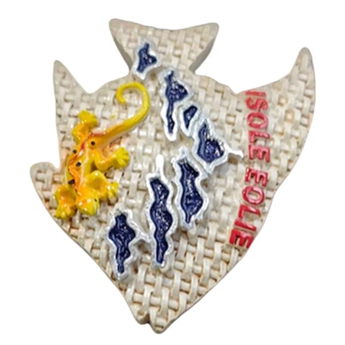isole eolie italy fridge magnet fish shape island map souvenir for beach lovers & coastal decor