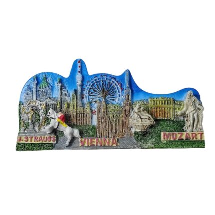 vienna austria fridge magnet featuring mozart & strauss classical music travel gift & fridge display