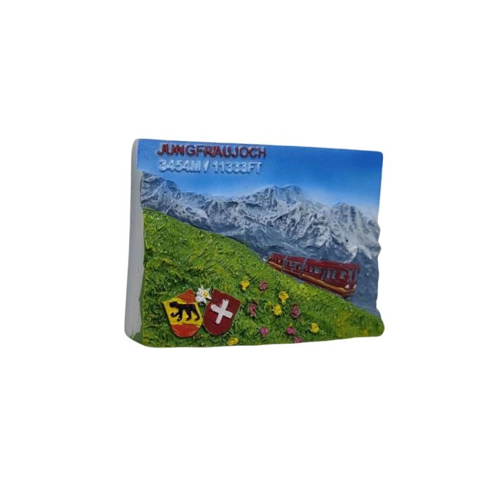 jungfraujoch switzerland mountain train fridge magnet – scenic 3d souvenir for nature and alpine lovers