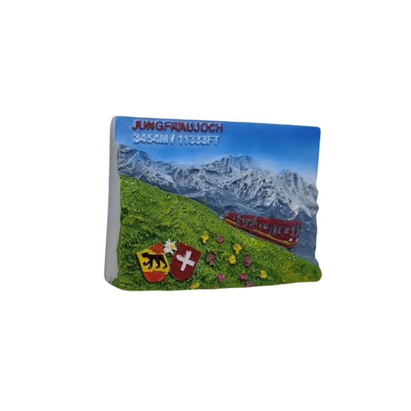 jungfraujoch switzerland mountain train fridge magnet – scenic 3d souvenir for nature and alpine lovers