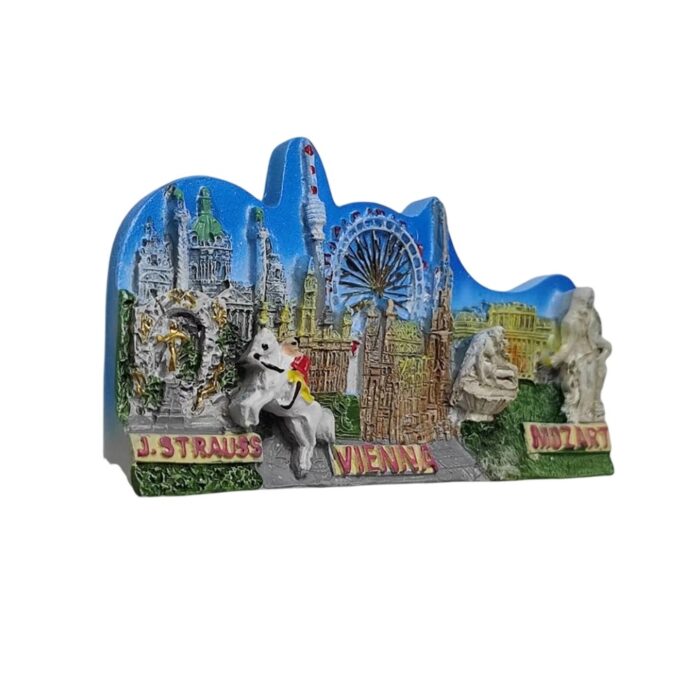 vienna austria fridge magnet featuring mozart & strauss classical music travel gift & fridge display