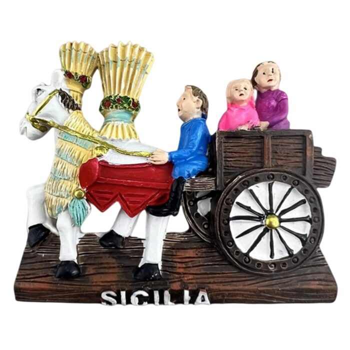 sicilia cart italy fridge magnet traditional sicilian horse carriage travel collectible