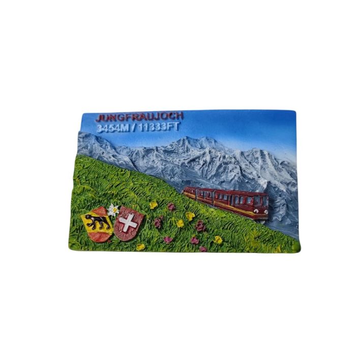 jungfraujoch switzerland mountain train fridge magnet – scenic 3d souvenir for nature and alpine lovers