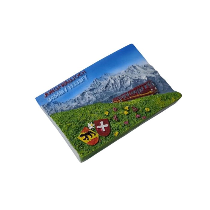 jungfraujoch switzerland mountain train fridge magnet – scenic 3d souvenir for nature and alpine lovers