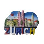 colorful zürich skyline fridge magnet – switzerland travel souvenir with bright european city landmark design