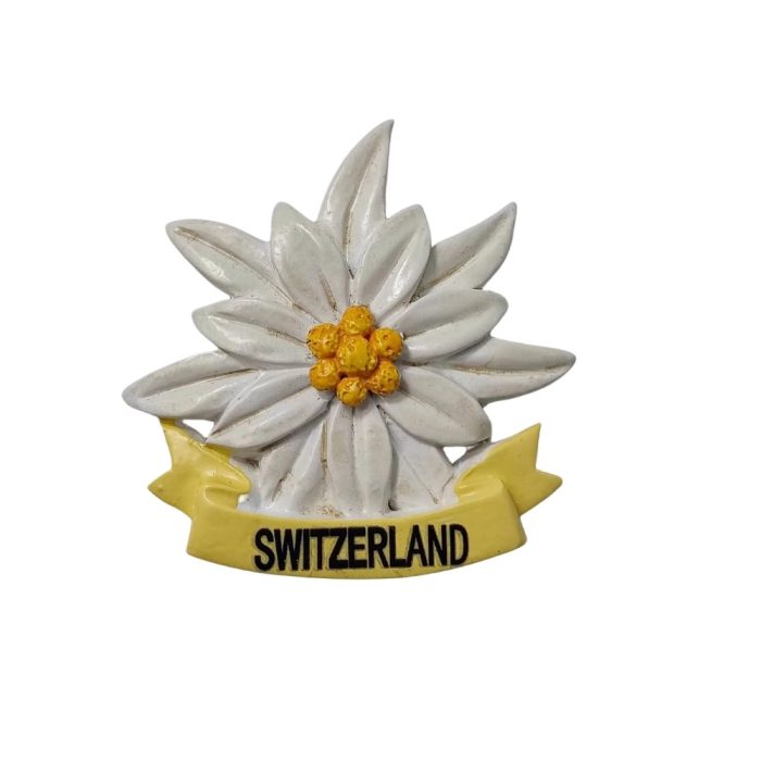 switzerland edelweiss flower fridge magnet – cute alpine souvenir gift for nature inspired kitchen decor