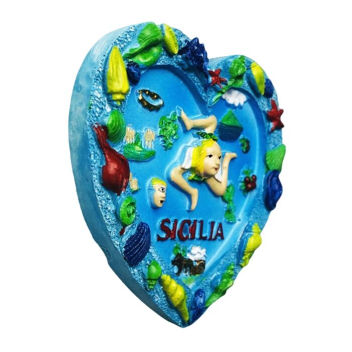 sicilia heart italy fridge magnet mediterranean island charm souvenir & coastal decor accent