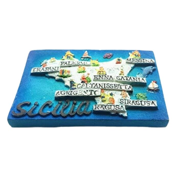 sicily island italy map fridge magnet – colorful tourist gift & whiteboard decoration