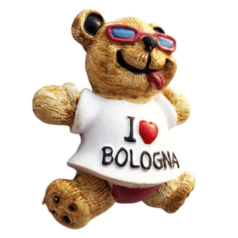 bologna italy fridge magnet – i ❤️ bologna bear with sunglasses – cute cartoon souvenir gift