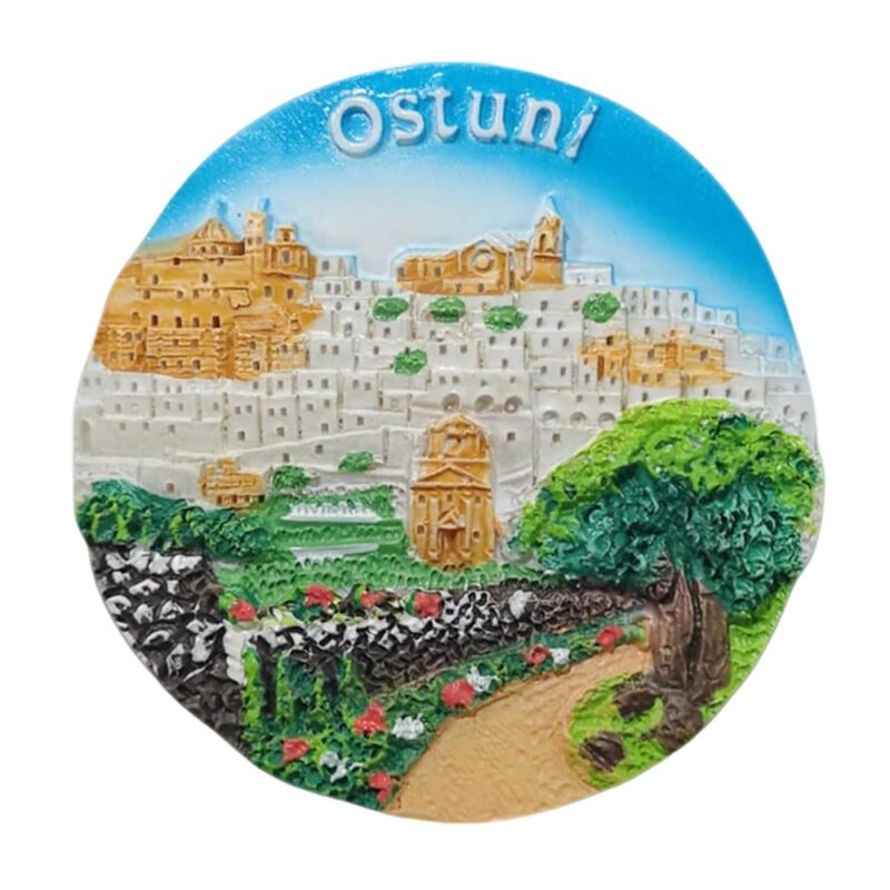 ostuni italy fridge magnet – white city of puglia scenic travel gift & wall note decor