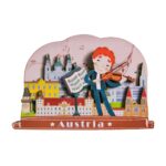 austria violinist cartoon fridge magnets – musical travel souvenir & playful whiteboard ornament