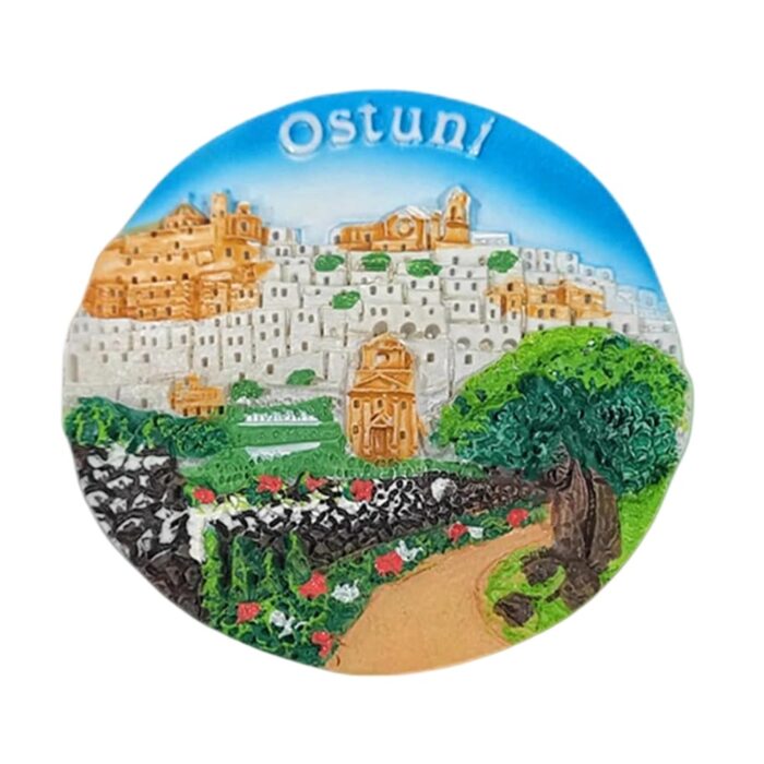 ostuni italy fridge magnet – white city of puglia scenic travel gift & wall note decor