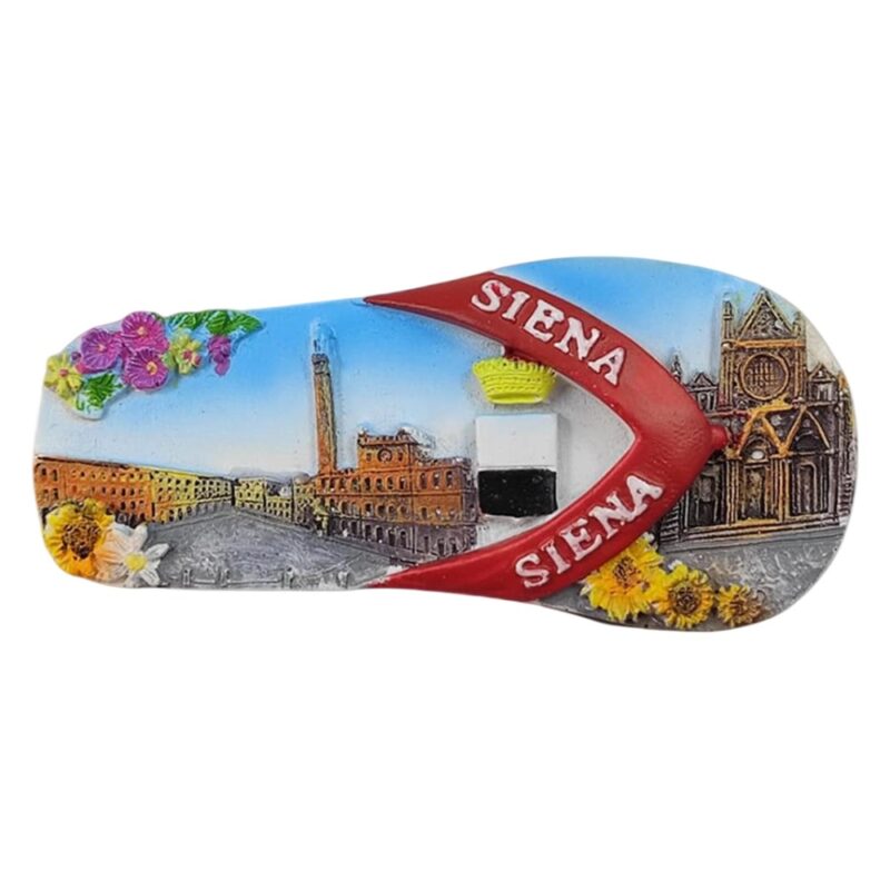 siena italy fridge magnet flip flop design travel memento & tuscan style decor