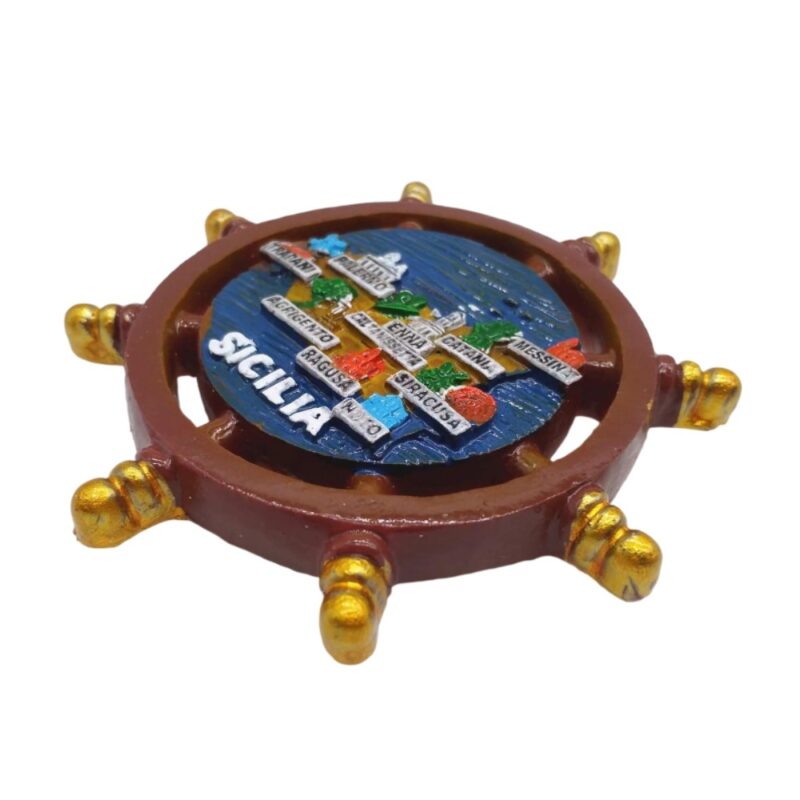sicilia italy steering wheel fridge magnet – nautical travel souvenir & whiteboard gift idea
