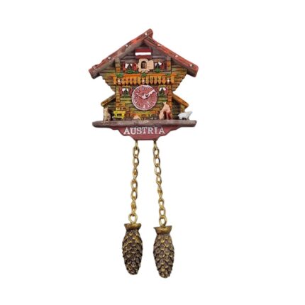 austria cuckoo clock fridge magnet alpine chalet travel keepsake & nostalgic wall decor