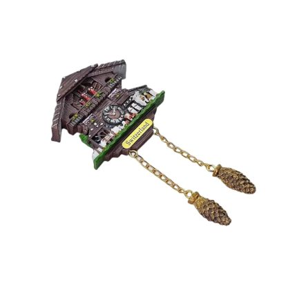 switzerland chalet style cuckoo clock fridge magnet – traditional swiss house decor & souvenir gift idea