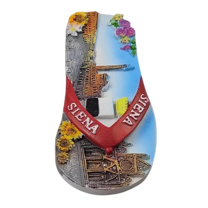 siena italy fridge magnet flip flop design travel memento & tuscan style decor