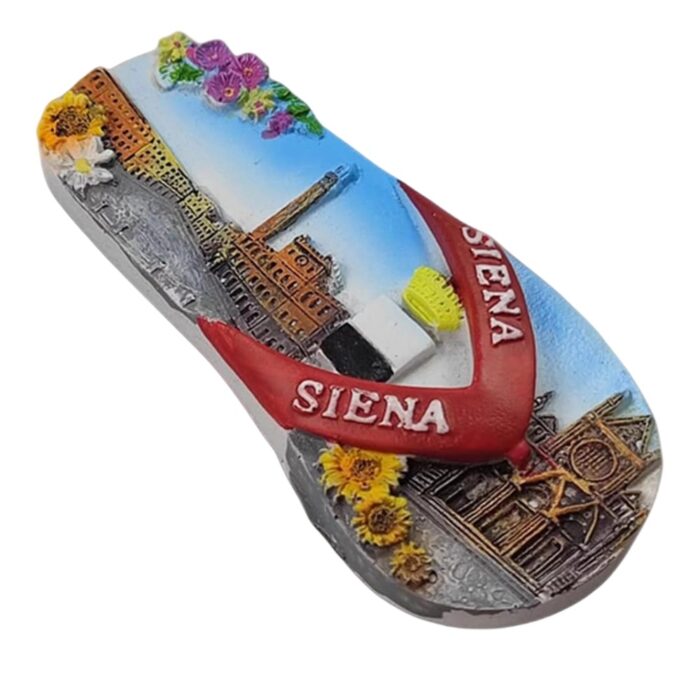 siena italy fridge magnet flip flop design travel memento & tuscan style decor