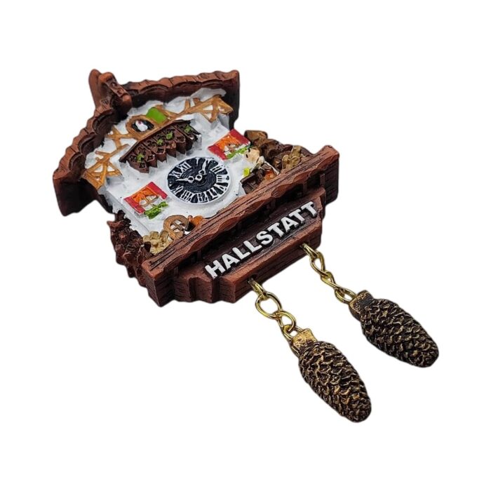 hallstatt austria fridge magnet – cuckoo clock style travel souvenir gift for kitchen & cabin decor