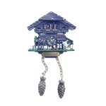 swiss cuckoo chalet clock fridge magnet – switzerland traditional cabin souvenir for rustic wall & fridge decor