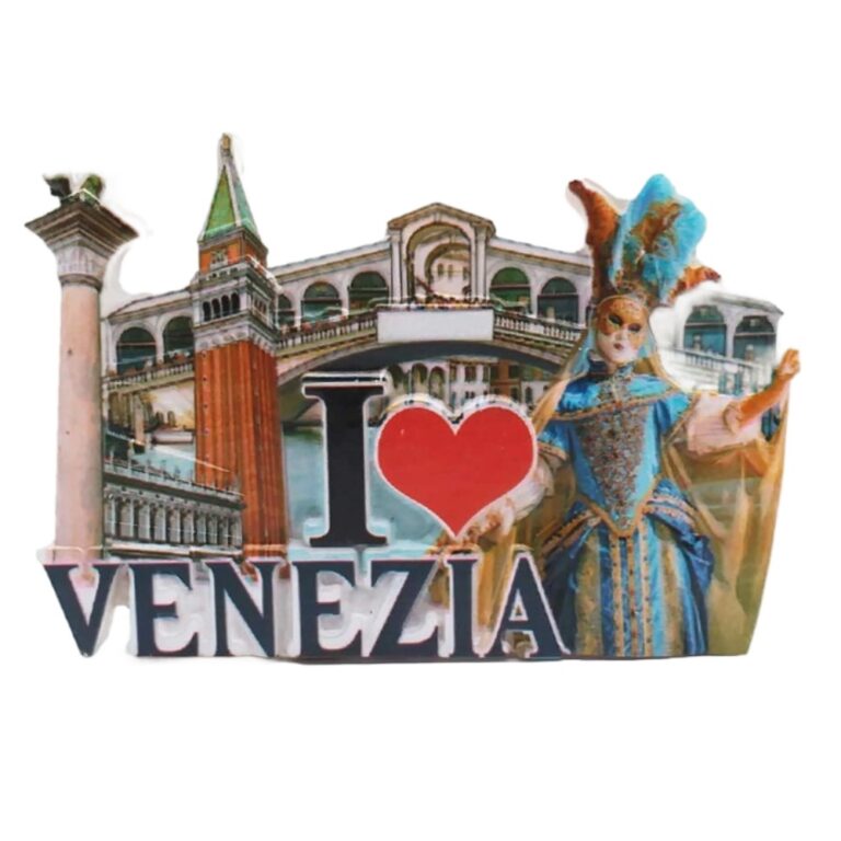 venice italy carnival design fridge magnet – i love venezia travel memento & refrigerator ornament