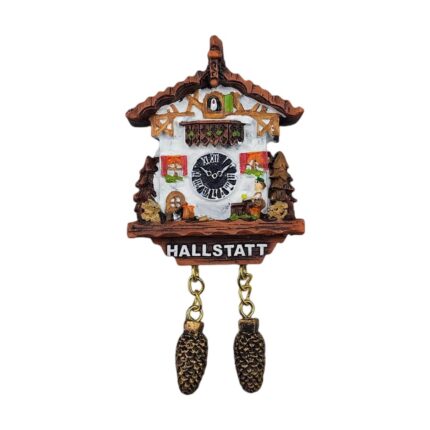 hallstatt austria fridge magnet – cuckoo clock style travel souvenir gift for kitchen & cabin decor