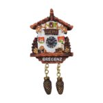 bregenz austria fridge magnet – black forest clock style travel keepsake & rustic home decoration