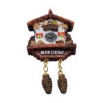 bregenz austria fridge magnet – black forest clock style travel keepsake & rustic home decoration