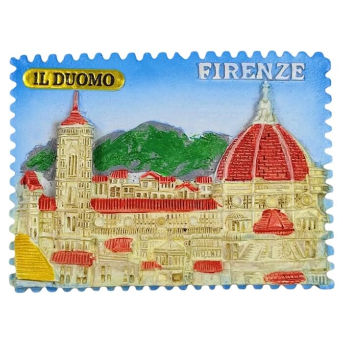 florence italy fridge magnet il duomo cathedral stamp style travel gift & italian art decor