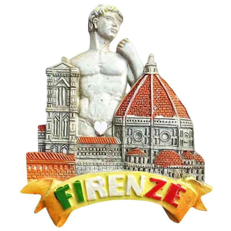 florence italy fridge magnet david statue & duomo 3d souvenir for art lovers & culture collectors