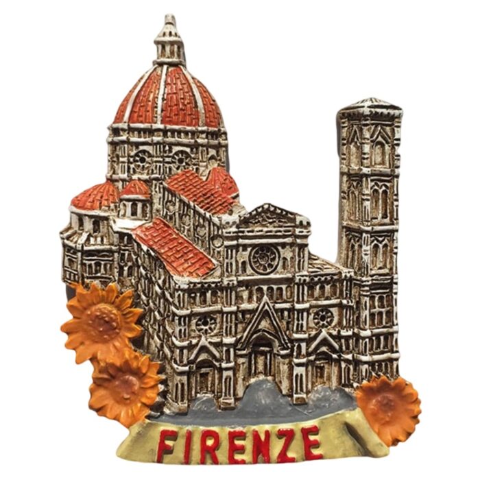 firenze italy fridge magnet – duomo cathedral souvenir with sunflowers – artistic italian decor