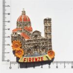 firenze italy fridge magnet – duomo cathedral souvenir with sunflowers – artistic italian decor