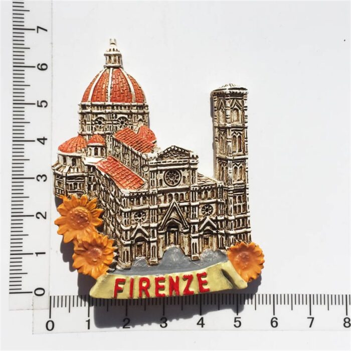 firenze italy fridge magnet – duomo cathedral souvenir with sunflowers – artistic italian decor