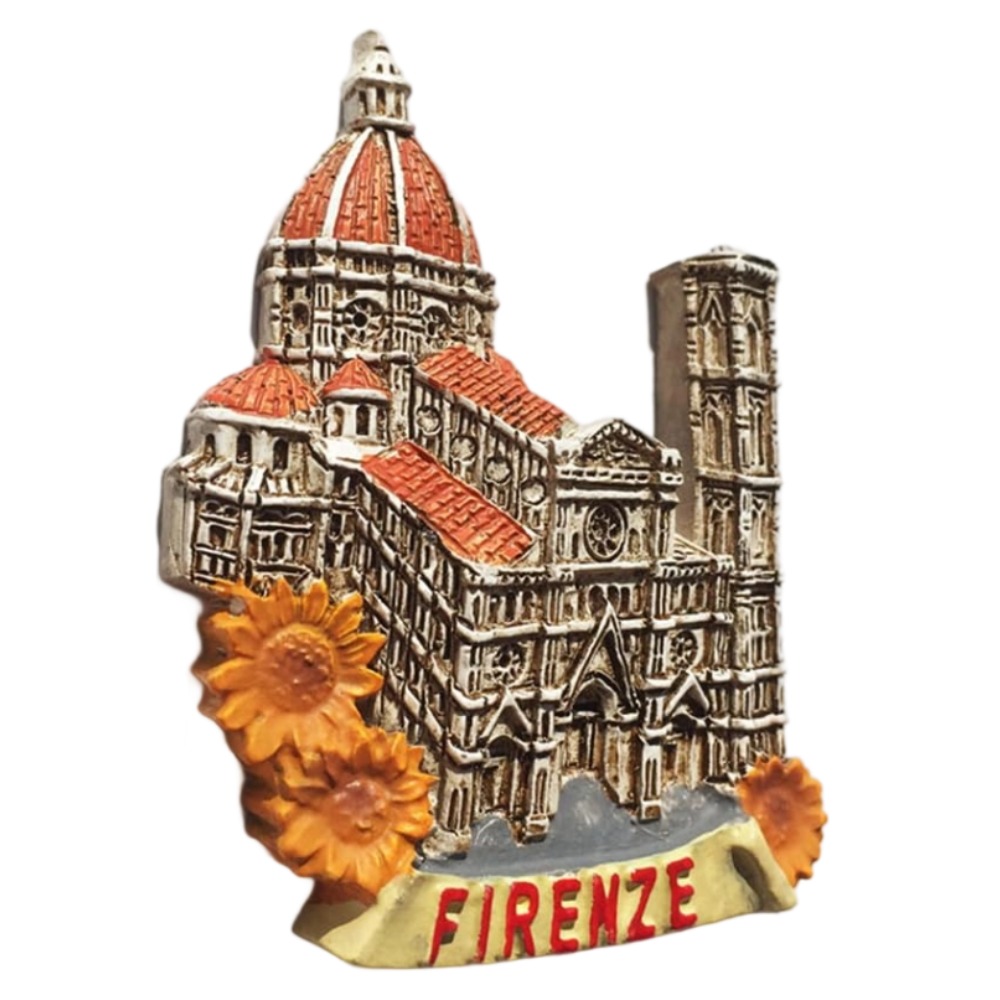 firenze italy fridge magnet – duomo cathedral souvenir with sunflowers – artistic italian decor