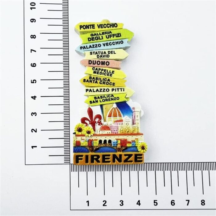 florence italy fridge magnet – colorful landmark signpost design travel keepsake for tuscany lovers
